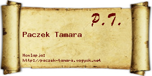 Paczek Tamara névjegykártya